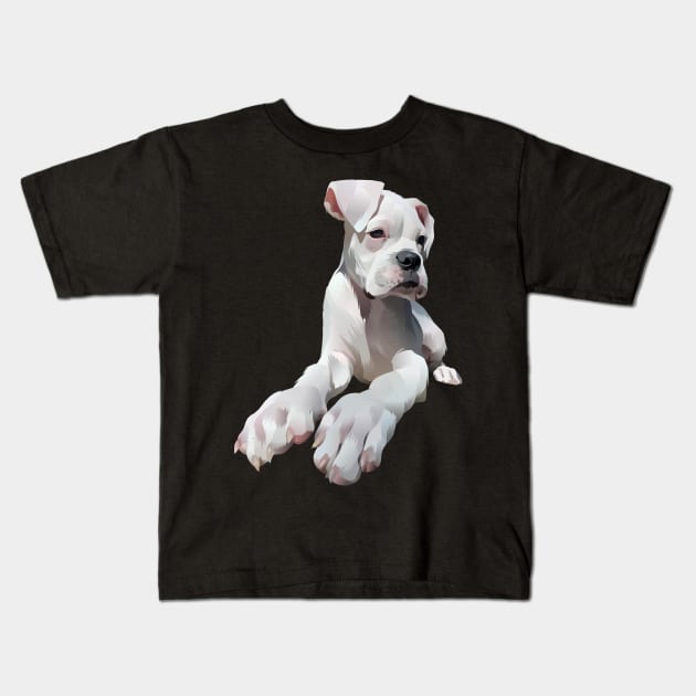 shy white dog- vector art the dog Kids T-Shirt by ビーズ